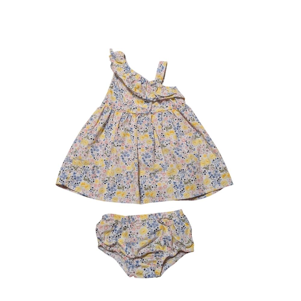 NO NAME BOUTIQUE baby Girls  outfit, 12 mos, off the shoulder, multicolor floral